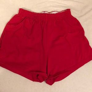 Red soffee cheer shorts